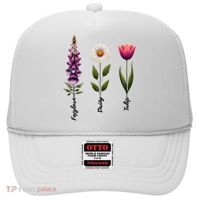 Foxglove Daisy Tulip Floral  Hat