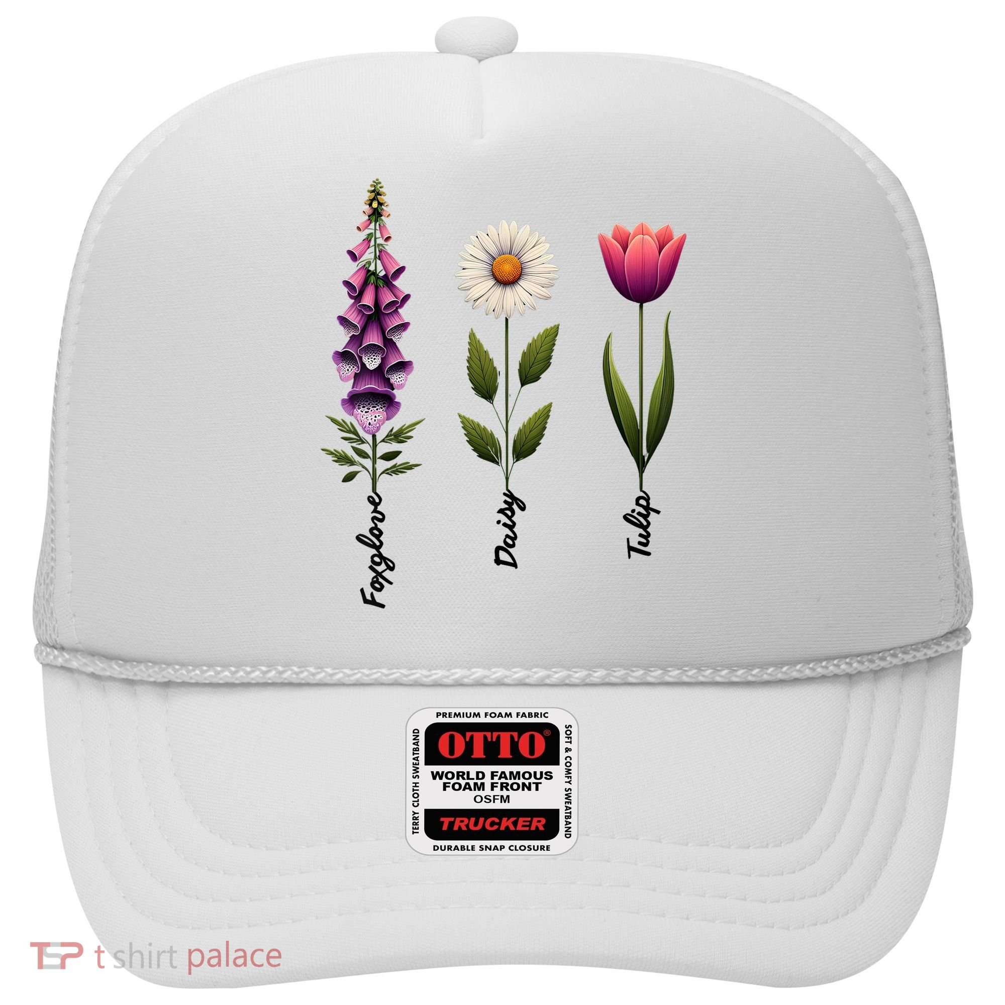 Foxglove Daisy Tulip Floral  Hat