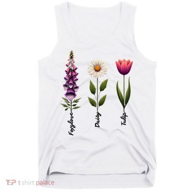 Foxglove Daisy Tulip Floral  Tank Top