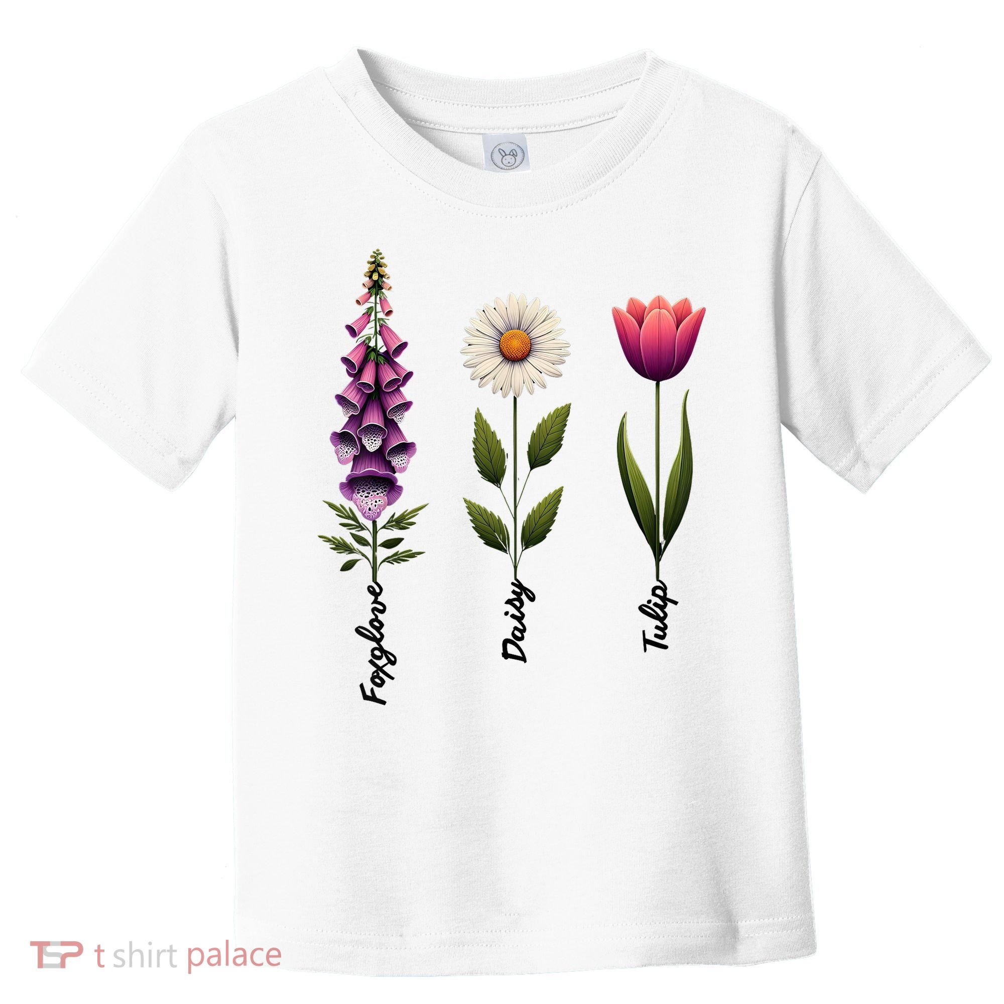 Foxglove Daisy Tulip Floral  Toddler T-Shirt