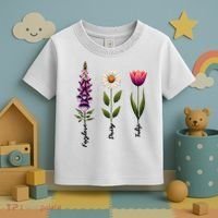 Foxglove Daisy Tulip Floral  Toddler T-Shirt thumb 3