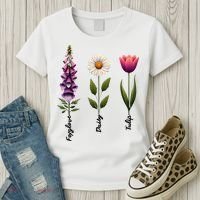 Foxglove Daisy Tulip Floral  Women's T-Shirt thumb 3