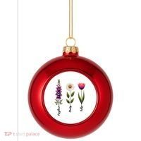 Foxglove Daisy Tulip Floral  Plastic Christmas Ball Ornament thumb 0