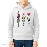 Foxglove Daisy Tulip Floral  Kids Hoodie thumb 4
