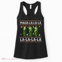Funny Donald Trump Ugly Christmas Sweater. Maga La La La Women's Tank Top thumb 0