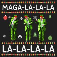 Funny Donald Trump Ugly Christmas Sweater. Maga La La La Golf Towel thumb 3