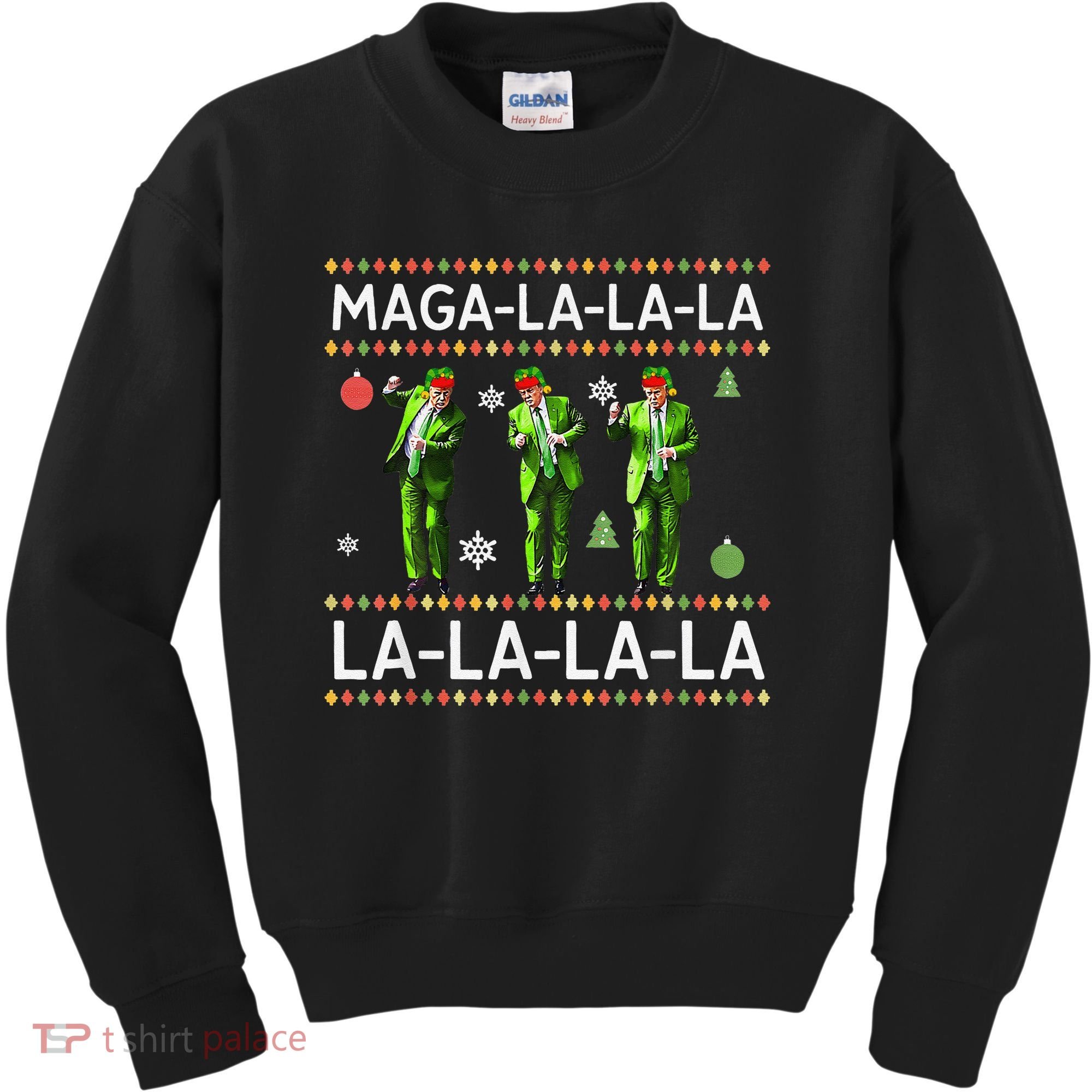Funny Donald Trump Ugly Christmas Sweater. Maga La La La Kids Sweatshirt