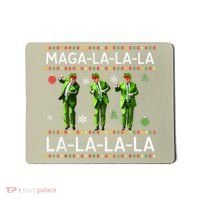 Funny Donald Trump Ugly Christmas Sweater. Maga La La La Mousepad thumb 0