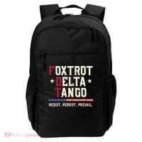 Foxtrot Delta Tango Resist Persist Protest Women Backpack thumb 0