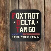 Foxtrot Delta Tango Resist Persist Protest Women Coaster thumb 0
