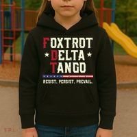Foxtrot Delta Tango Resist Persist Protest Women Kids Hoodie thumb 3