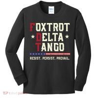 Foxtrot Delta Tango Resist Persist Protest Women Kids Long Sleeve Shirt thumb 0