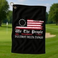 Foxtrot Delta Tango Flag We The People Resist Women Golf Towel thumb 1