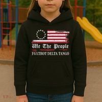 Foxtrot Delta Tango Flag We The People Resist Women Kids Hoodie thumb 3