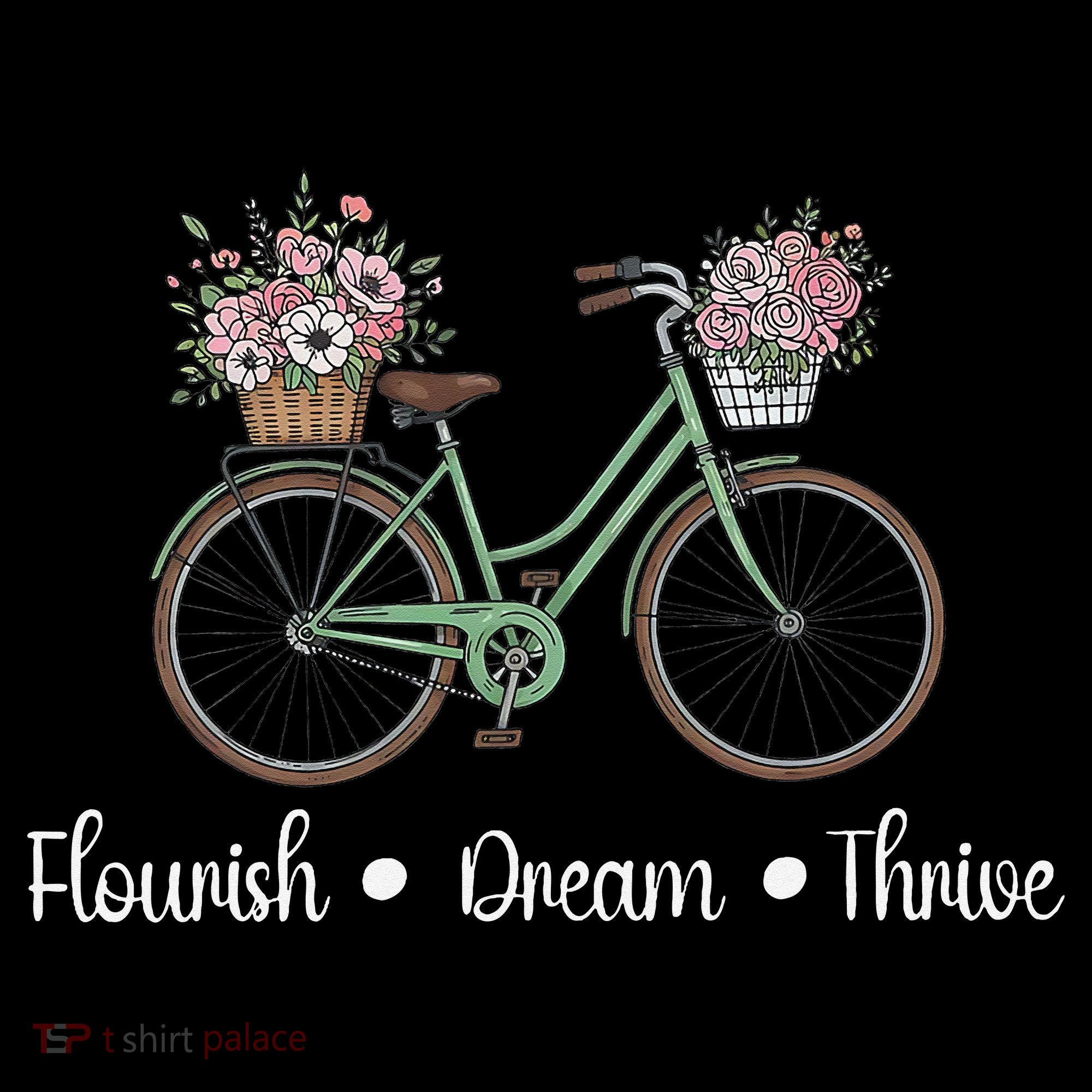 Flourish Dream Thrive Floral Bike Subtle 8647 Trump Resist Coffee Mug