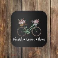 Flourish Dream Thrive Floral Bike Subtle 8647 Trump Resist Coaster thumb 0