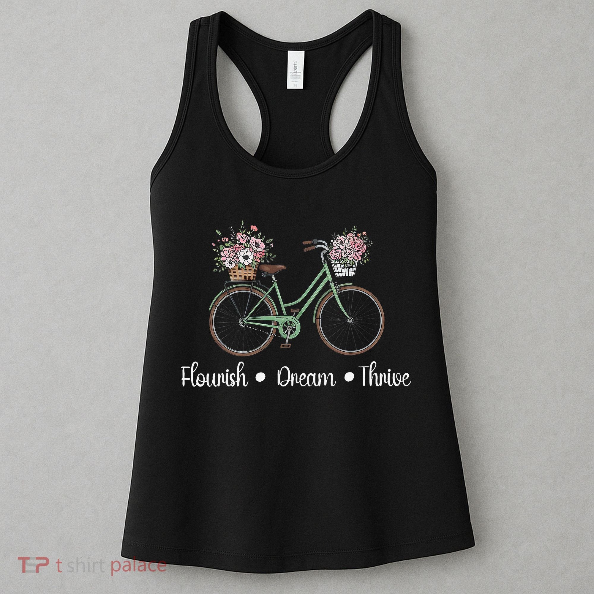 Flourish Dream Thrive Floral Bike Subtle 8647 Trump Resist Women's Tank Top
