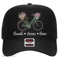 Flourish Dream Thrive Floral Bike Subtle 8647 Trump Resist Hat thumb 0