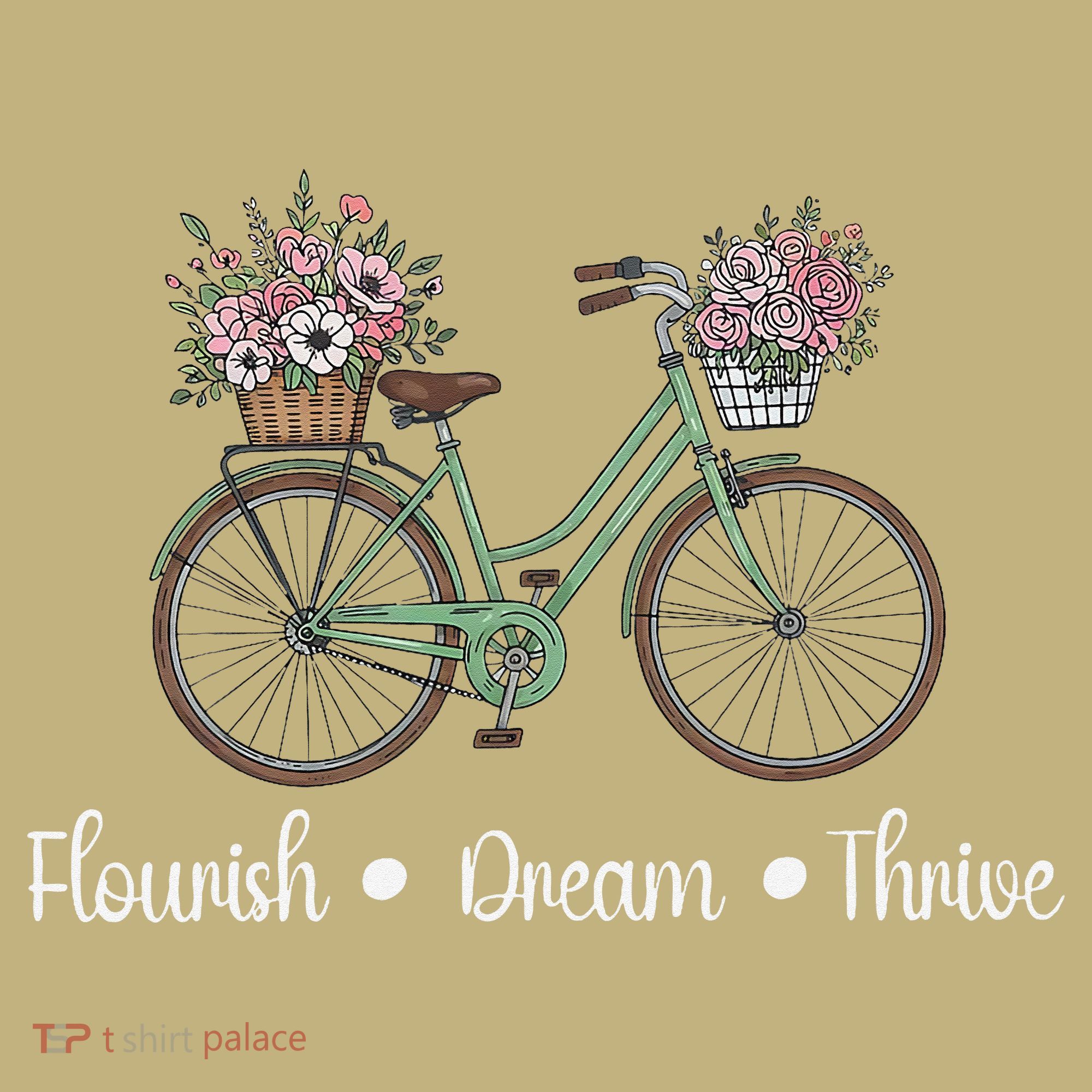 Flourish Dream Thrive Floral Bike Subtle 8647 Trump Resist Long Sleeve Shirt