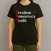 Freedom Democracy & Truth Foxtrots-deltas-tangos Resist  T-Shirt thumb 4