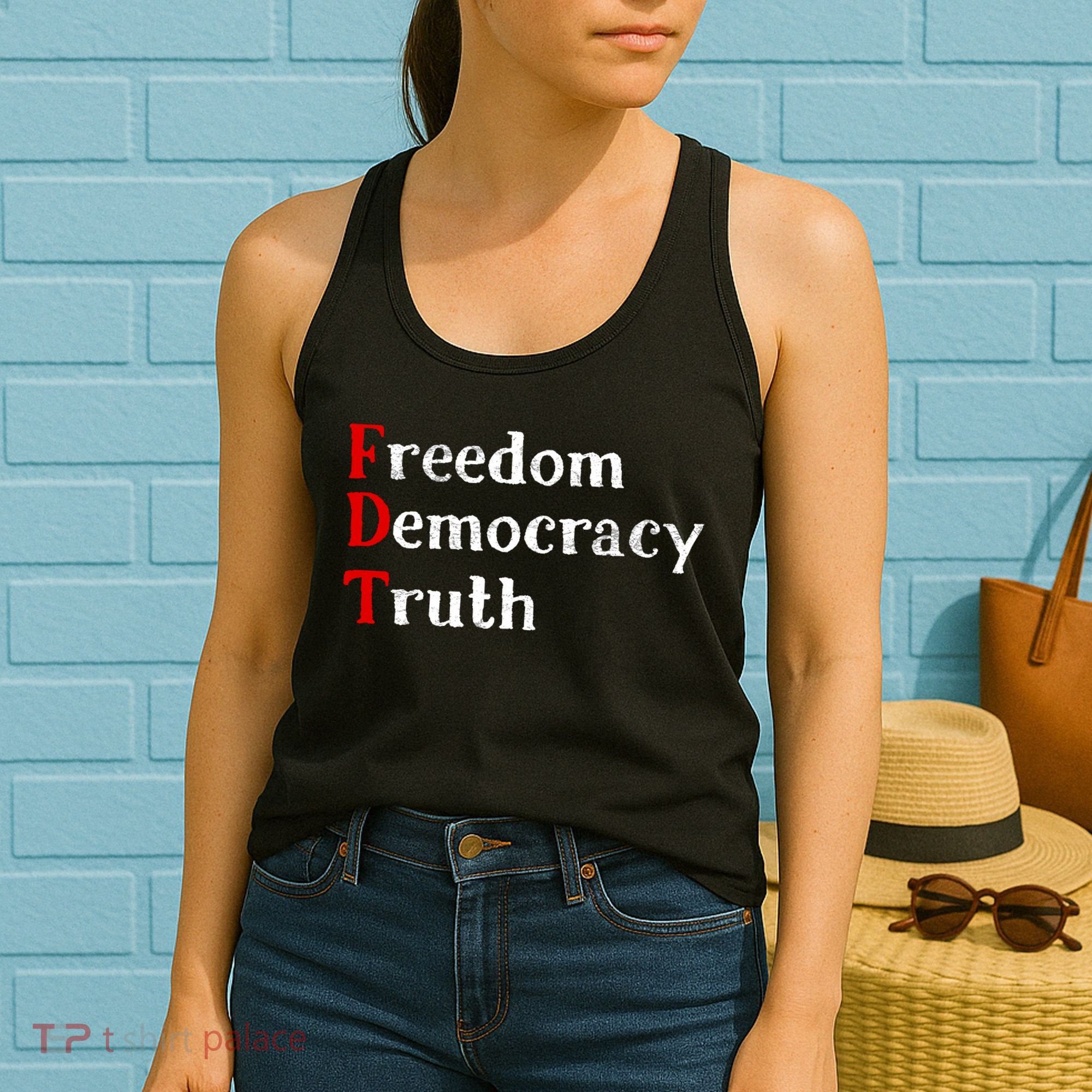 Freedom Democracy & Truth Foxtrots-deltas-tangos Resist  Women's Tank Top