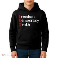 Freedom Democracy & Truth Foxtrots-deltas-tangos Resist  Kids Hoodie thumb 4