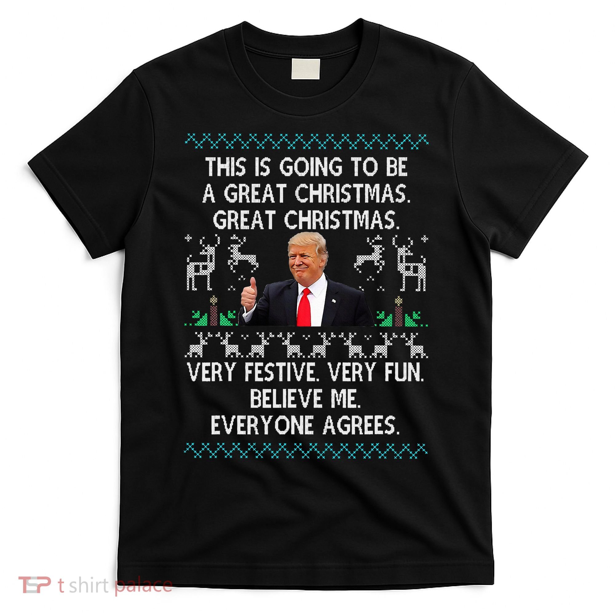 Funny Donald Trump Merry Christmas Xmas Pajamas Holiday Ugly T-Shirt