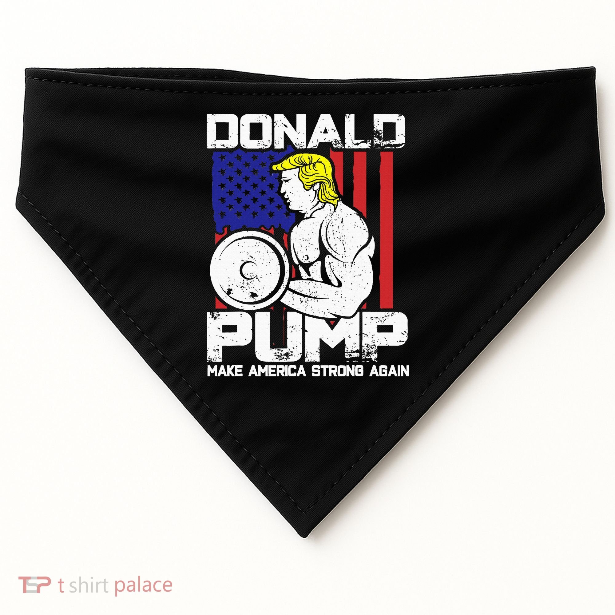 Funny Donald Trump Weight Lifting Workout Gym USA-Made Doggie Bandana