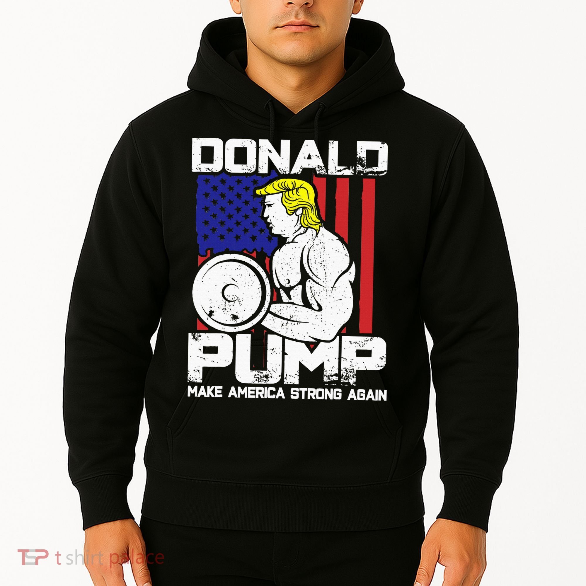 Funny Donald Trump Weight Lifting Workout Gym Hoodie