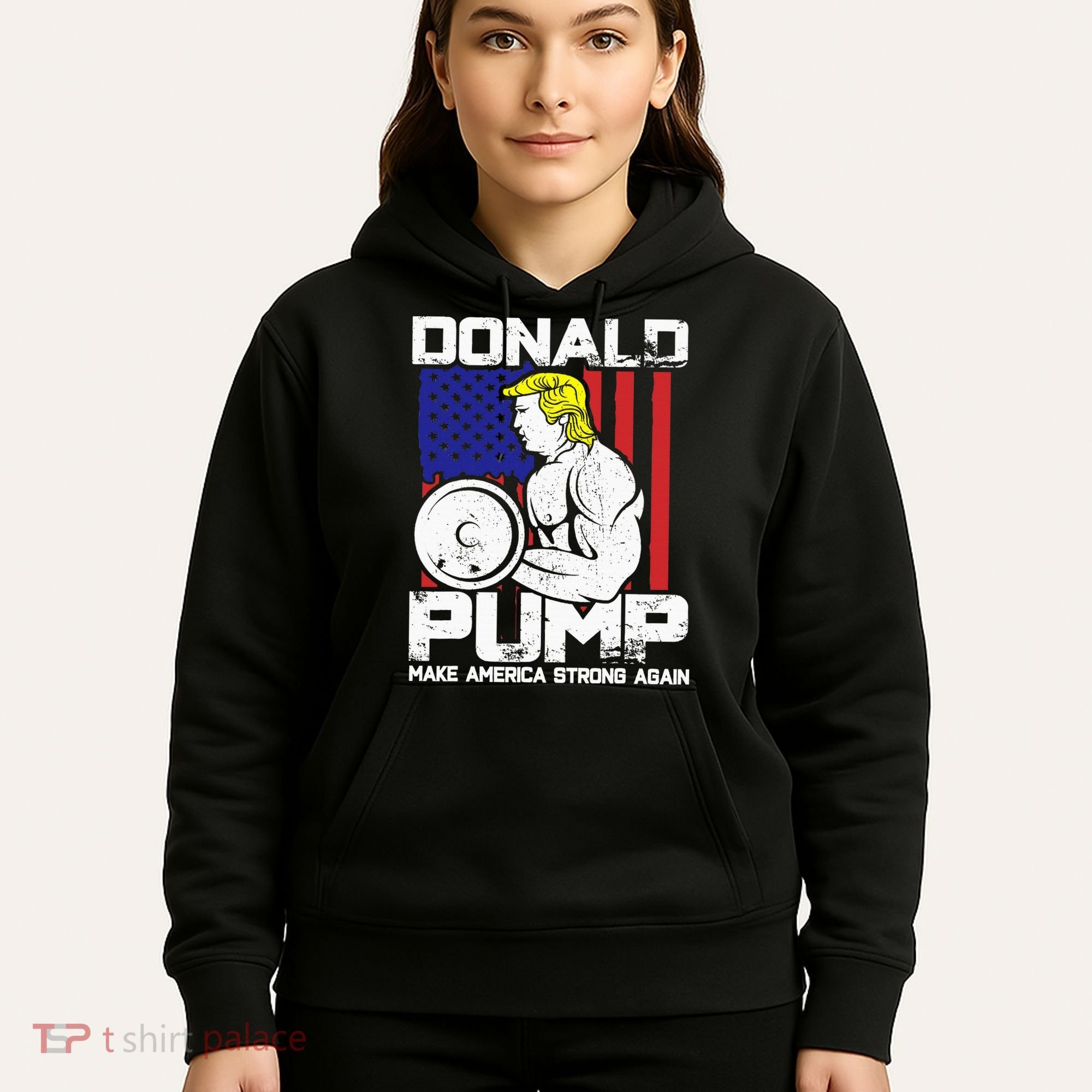 Funny Donald Trump Weight Lifting Workout Gym Hoodie