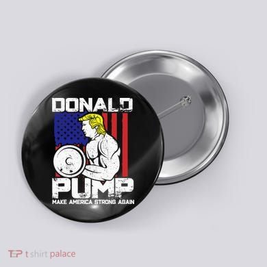 Funny Donald Trump Weight Lifting Workout Gym Button