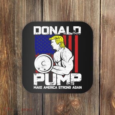 Funny Donald Trump Weight Lifting Workout Gym Coaster
