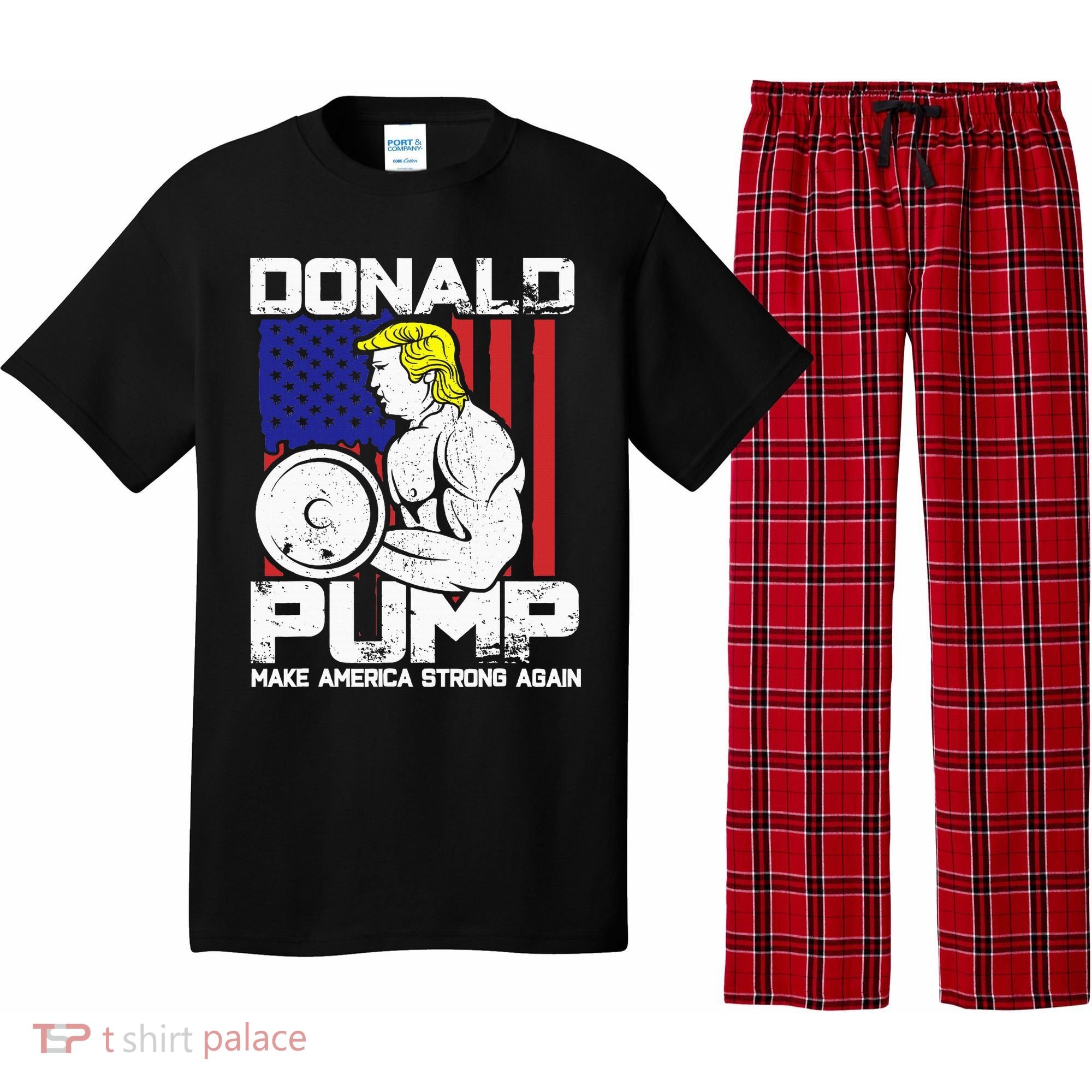 Funny Donald Trump Weight Lifting Workout Gym Pajama Set