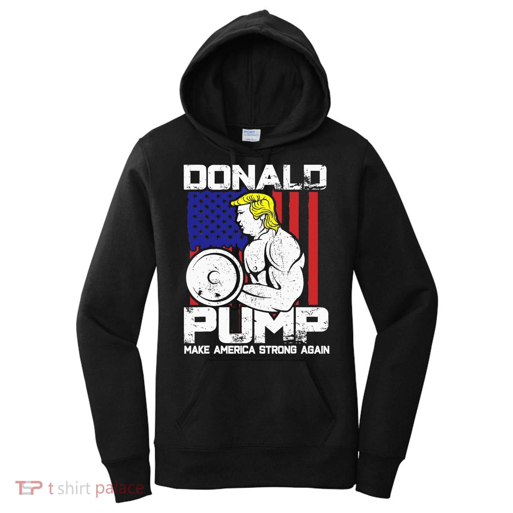 Funny Donald Trump Weight Lifting Workout Gym Women's Hoodie