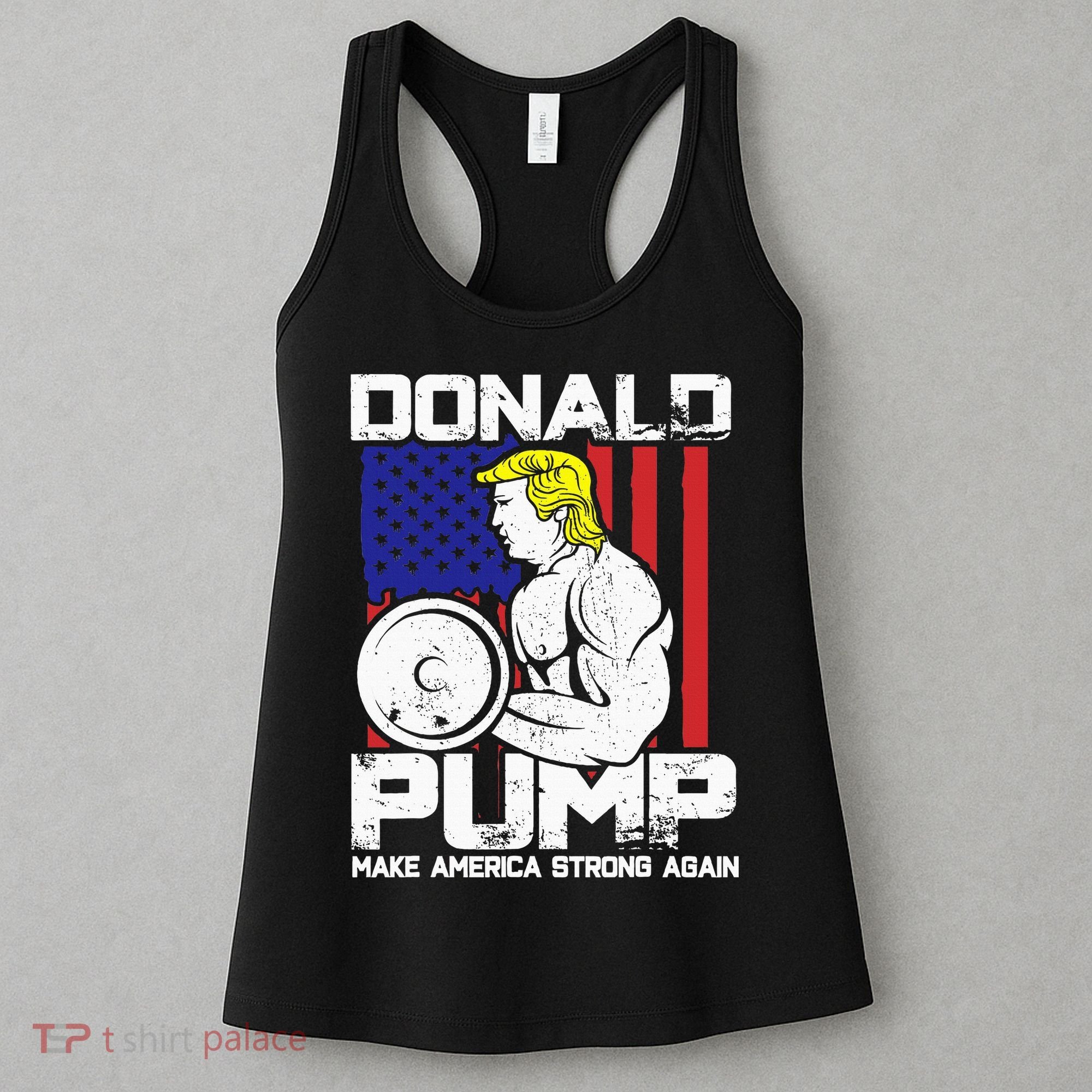 Funny Donald Trump Weight Lifting Workout Gym Women's Tank Top