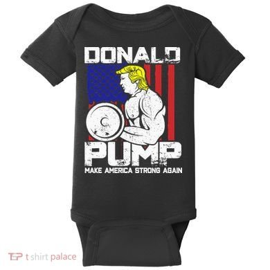 Funny Donald Trump Weight Lifting Workout Gym Baby Bodysuit