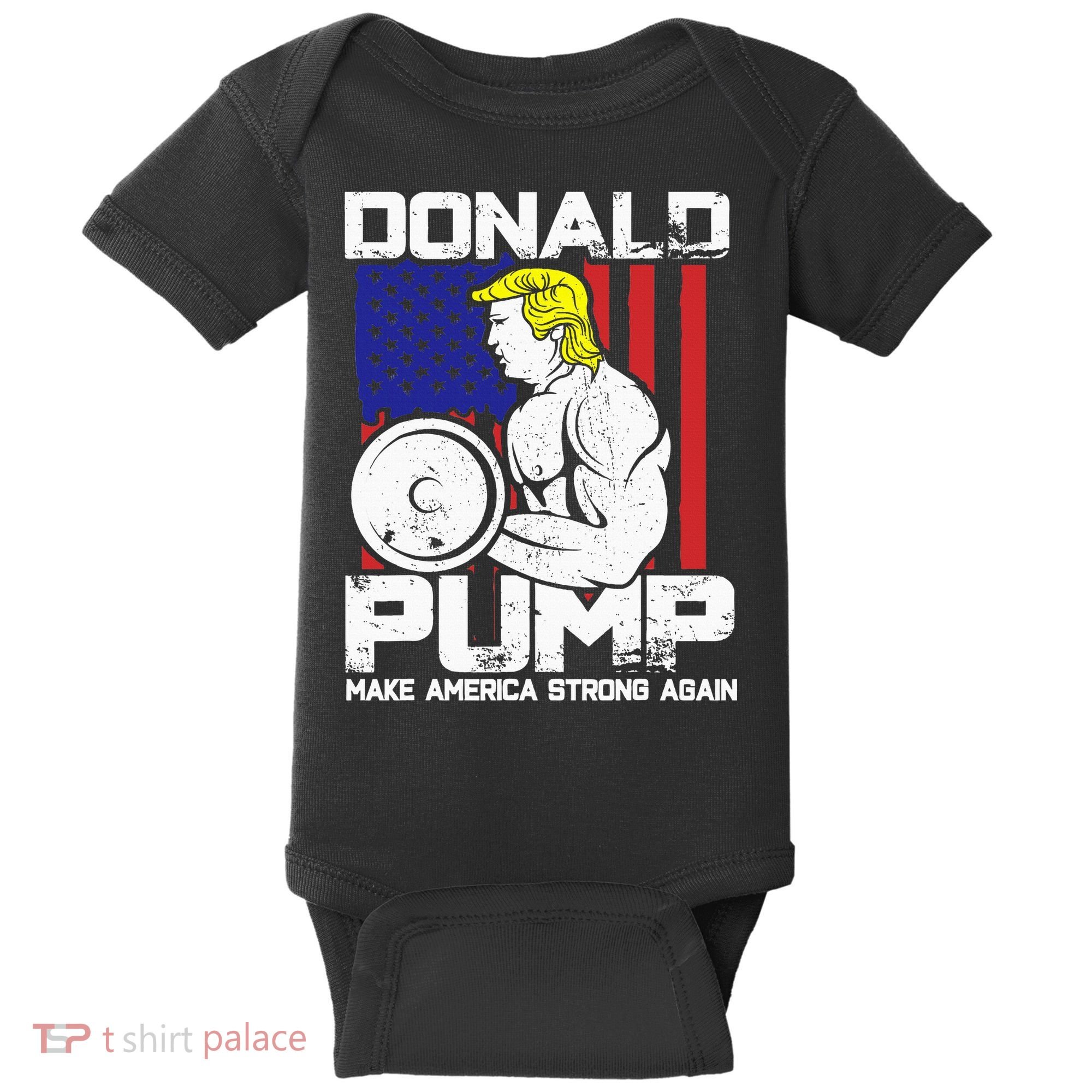 Funny Donald Trump Weight Lifting Workout Gym Baby Bodysuit