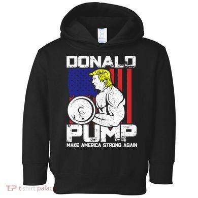 Funny Donald Trump Weight Lifting Workout Gym Toddler Hoodie