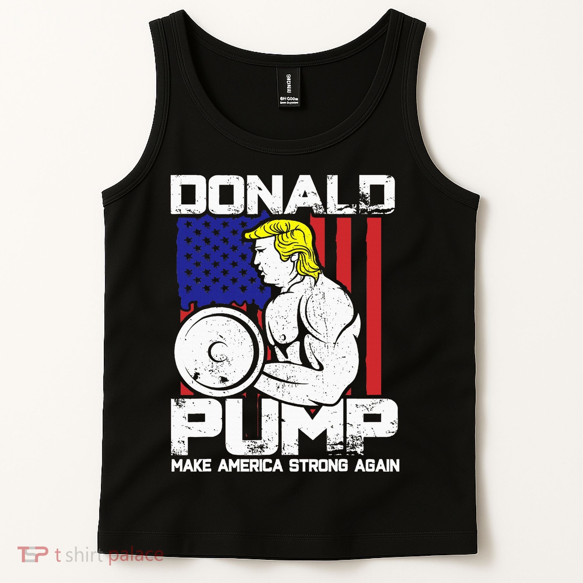 Funny Donald Trump Weight Lifting Workout Gym Tank Top