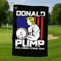 Funny Donald Trump Weight Lifting Workout Gym Golf Towel thumb 1