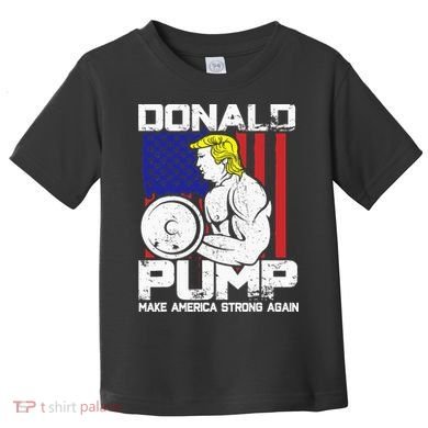 Funny Donald Trump Weight Lifting Workout Gym Toddler T-Shirt