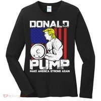 Funny Donald Trump Weight Lifting Workout Gym Women's Long Sleeve Shirt thumb 0