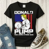 Funny Donald Trump Weight Lifting Workout Gym Women's T-Shirt thumb 3