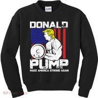 Funny Donald Trump Weight Lifting Workout Gym Kids Sweatshirt thumb 0