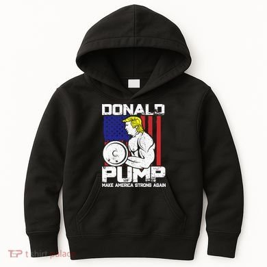 Funny Donald Trump Weight Lifting Workout Gym Kids Hoodie
