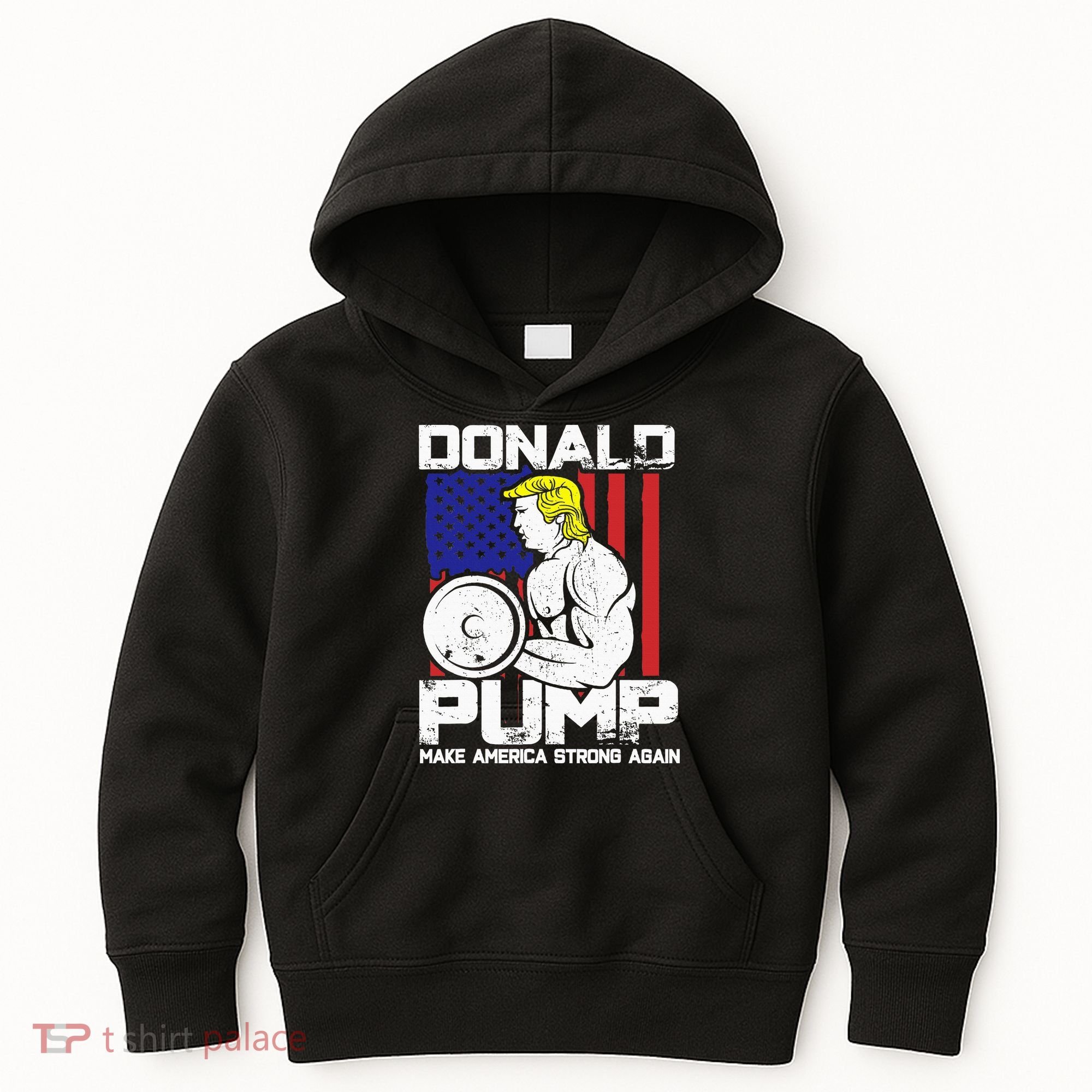 Funny Donald Trump Weight Lifting Workout Gym Kids Hoodie