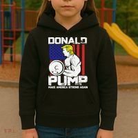 Funny Donald Trump Weight Lifting Workout Gym Kids Hoodie thumb 3
