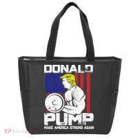 Funny Donald Trump Weight Lifting Workout Gym Tote Bag thumb 0