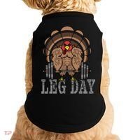 Funny Deadlifting Turkey Thanksgiving Leg Day Deadlift Doggie Tank thumb 0