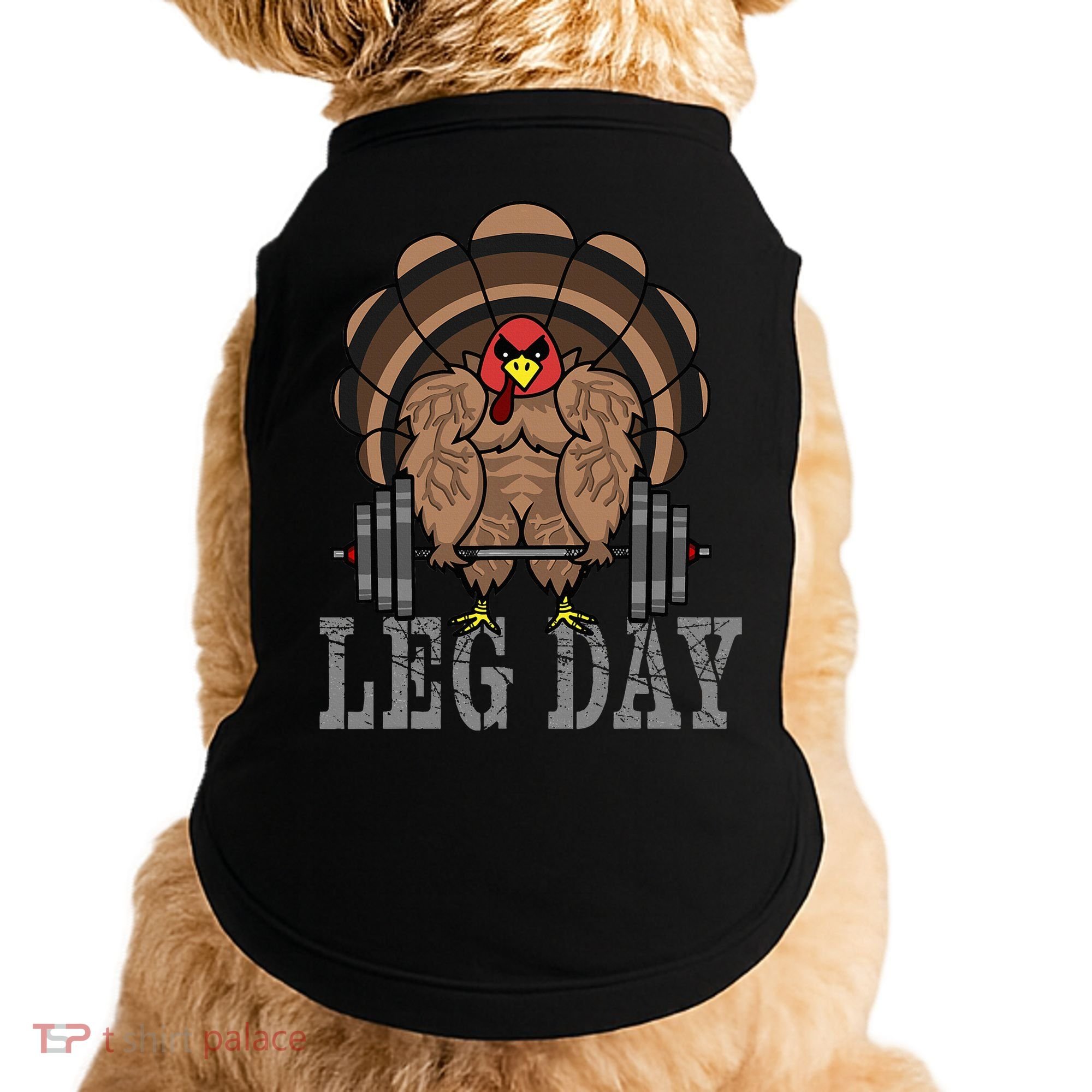 Funny Deadlifting Turkey Thanksgiving Leg Day Deadlift Doggie Tank